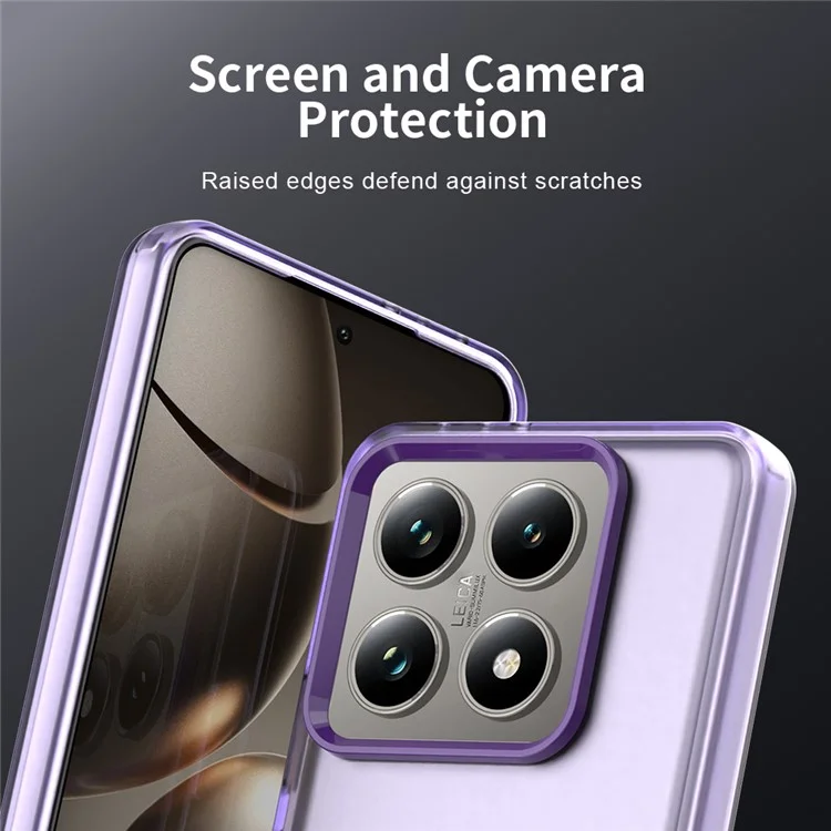Чехол для Xiaomi 14T Pro, PC+TPU+PET, матовый, противоударный, фиолетовый