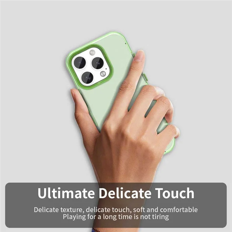 Capa para iPhone 16 Pro Max PC+TPU+PET fosca anti-queda - Verde