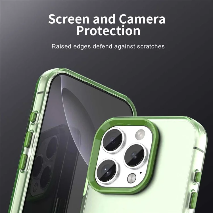 Capa para iPhone 16 Pro Max PC+TPU+PET fosca anti-queda - Verde