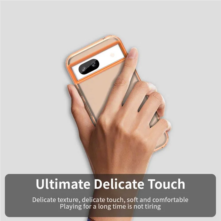 For Google Pixel 8a Case PC+TPU+PET Matte Anti-Drop Phone Back Cover - Orange
