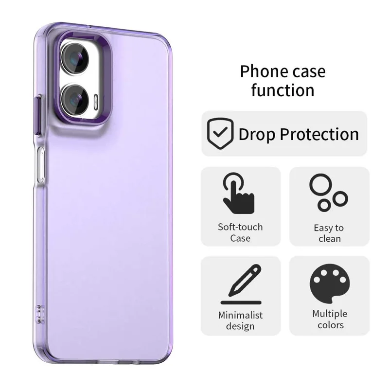 For Motorola Moto G35 5G Case PC+TPU+PET Matte Anti-Drop Phone Back Cover - Purple