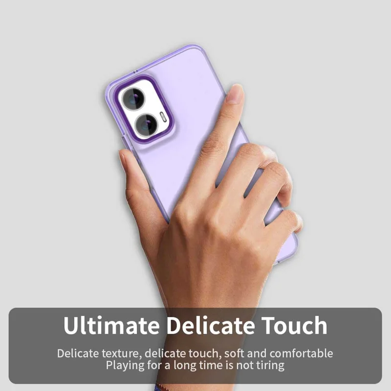 For Motorola Moto G35 5G Case PC+TPU+PET Matte Anti-Drop Phone Back Cover - Purple