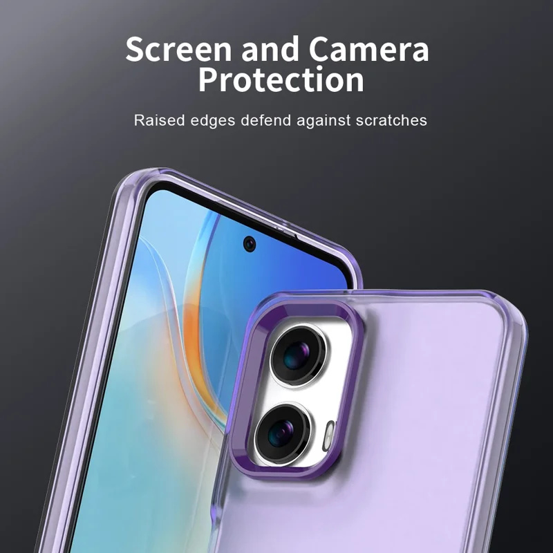 For Motorola Moto G35 5G Case PC+TPU+PET Matte Anti-Drop Phone Back Cover - Purple