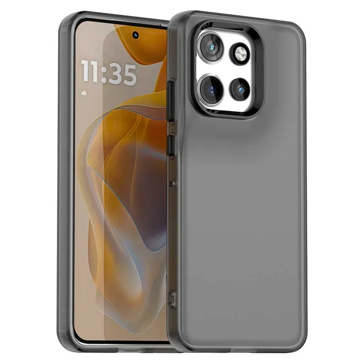 Coque pour Motorola Edge 50 Neo 5G / S50 5G PC+TPU+PET mate anti-chute - Noir