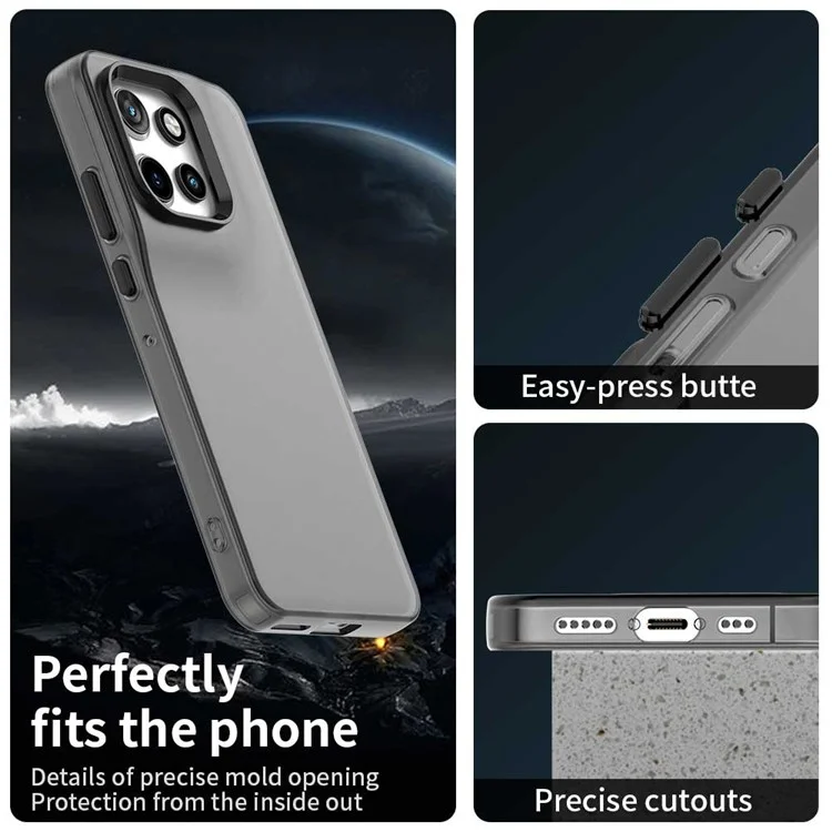 Coque pour Motorola Edge 50 Neo 5G / S50 5G PC+TPU+PET mate anti-chute - Noir