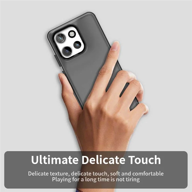 Coque pour Motorola Edge 50 Neo 5G / S50 5G PC+TPU+PET mate anti-chute - Noir