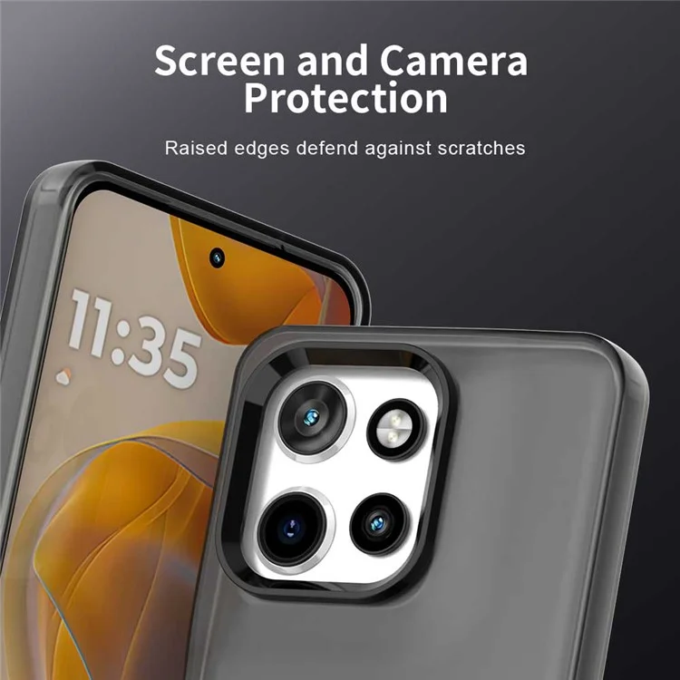 Coque pour Motorola Edge 50 Neo 5G / S50 5G PC+TPU+PET mate anti-chute - Noir