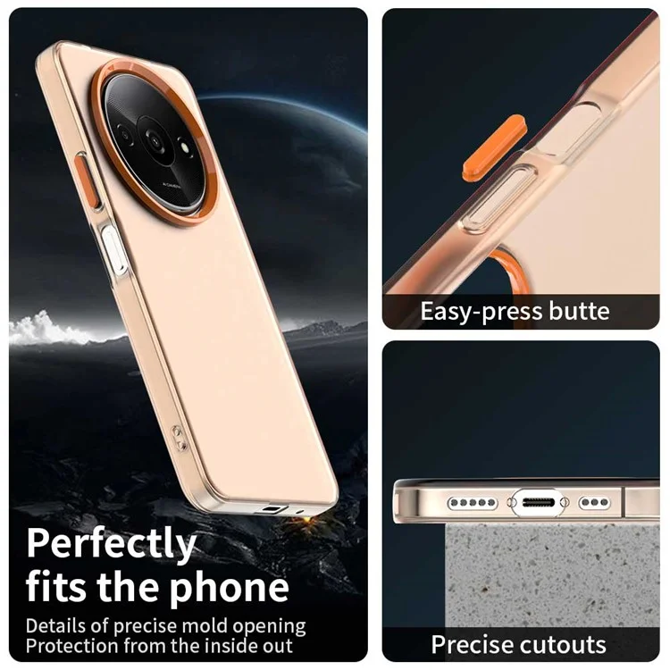Für Xiaomi Redmi A3 4G / A3x 4G / Poco C61 4G Hülle PC+TPU+PET matte Anti-Drop Handyhülle - Orange