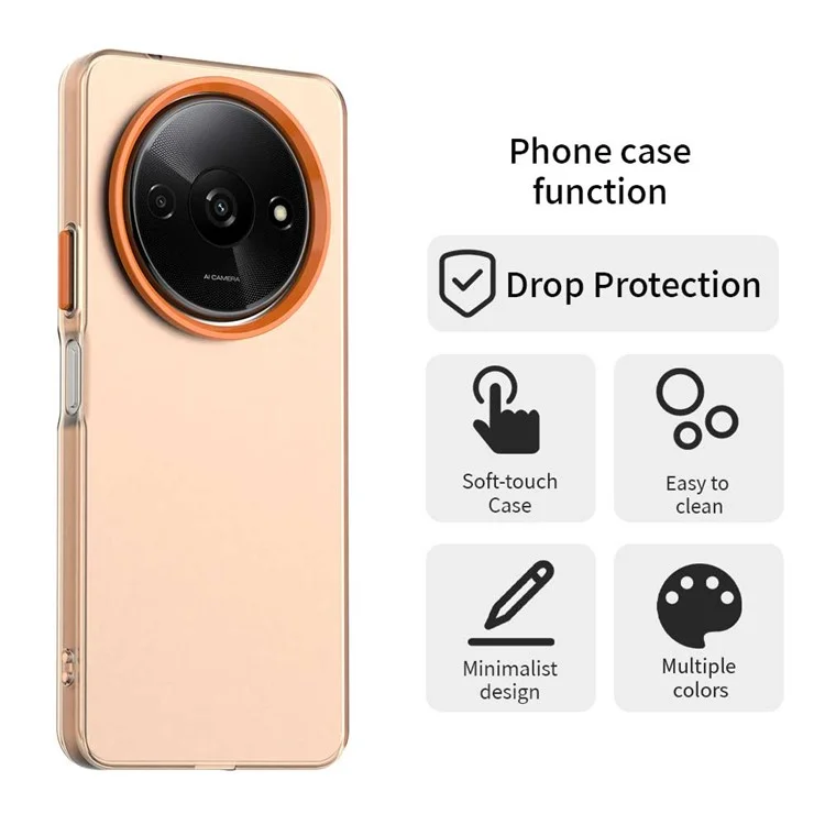 Für Xiaomi Redmi A3 4G / A3x 4G / Poco C61 4G Hülle PC+TPU+PET matte Anti-Drop Handyhülle - Orange