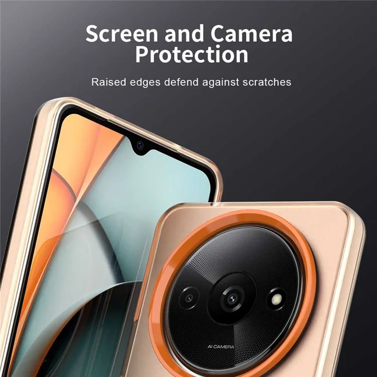 Für Xiaomi Redmi A3 4G / A3x 4G / Poco C61 4G Hülle PC+TPU+PET matte Anti-Drop Handyhülle - Orange