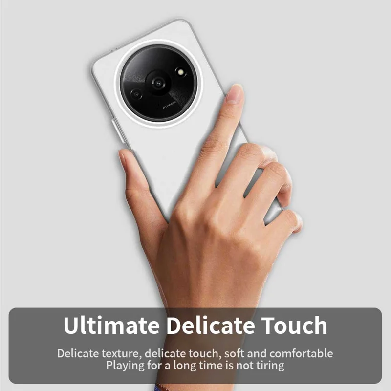 For Xiaomi Redmi A3 4G / A3x 4G / Poco C61 4G Case PC+TPU+PET Matte Anti-Drop Phone Back Cover - White