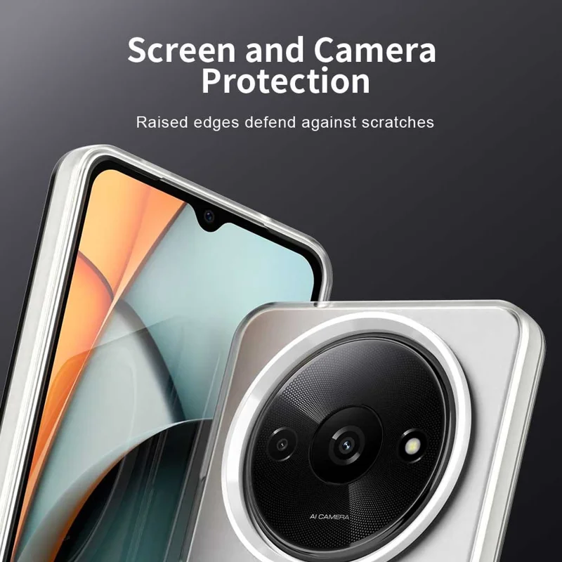 For Xiaomi Redmi A3 4G / A3x 4G / Poco C61 4G Case PC+TPU+PET Matte Anti-Drop Phone Back Cover - White