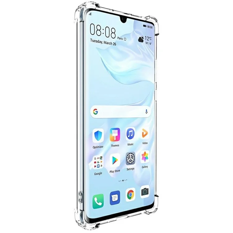 Custodia telefonica in TPU trasparente per Huawei P30 Pro della serie IMAK UX-4, con protezione antiurto ai quattro angoli.