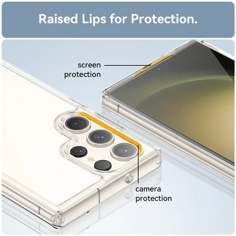 Capa para Samsung Galaxy S23 Ultra da série MF da WANLONFENG, com TPU + Acrílico transparente e película de vidro temperado.