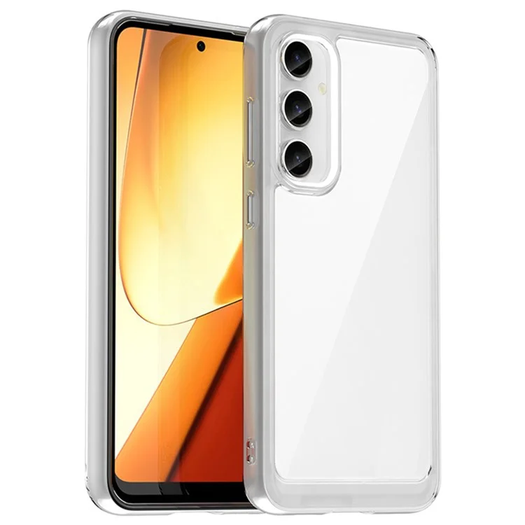 Capa para Samsung Galaxy S23 FE da série WANLONFENG MF, em TPU+acrílico transparente, com película de vidro temperado.