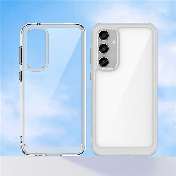 Capa para Samsung Galaxy S23 FE da série WANLONFENG MF, em TPU+acrílico transparente, com película de vidro temperado.