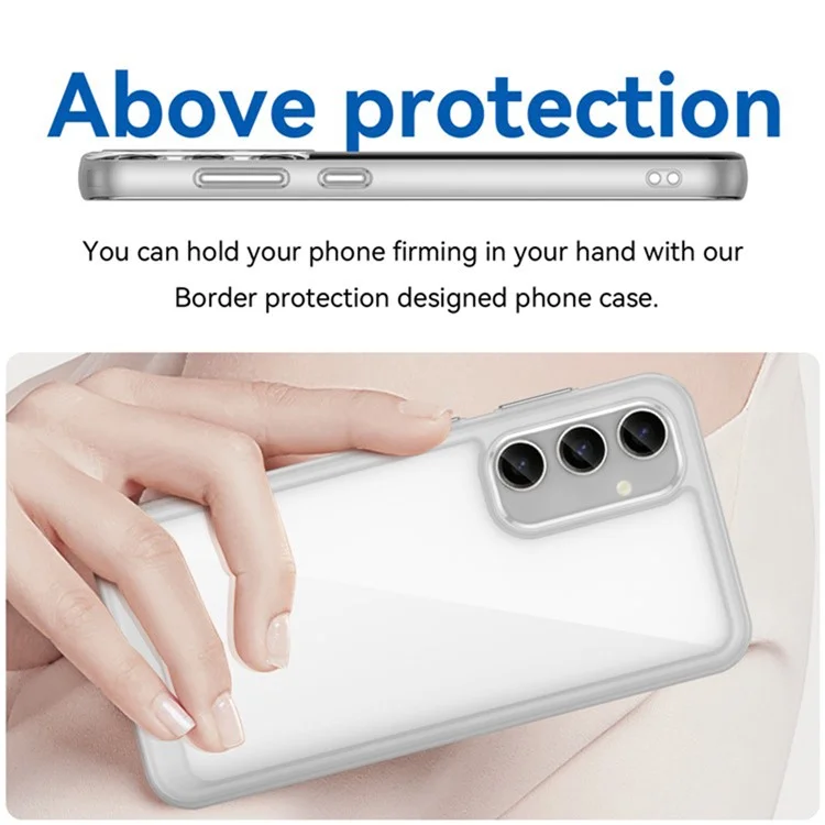 Capa para Samsung Galaxy S23 FE da série WANLONFENG MF, em TPU+acrílico transparente, com película de vidro temperado.