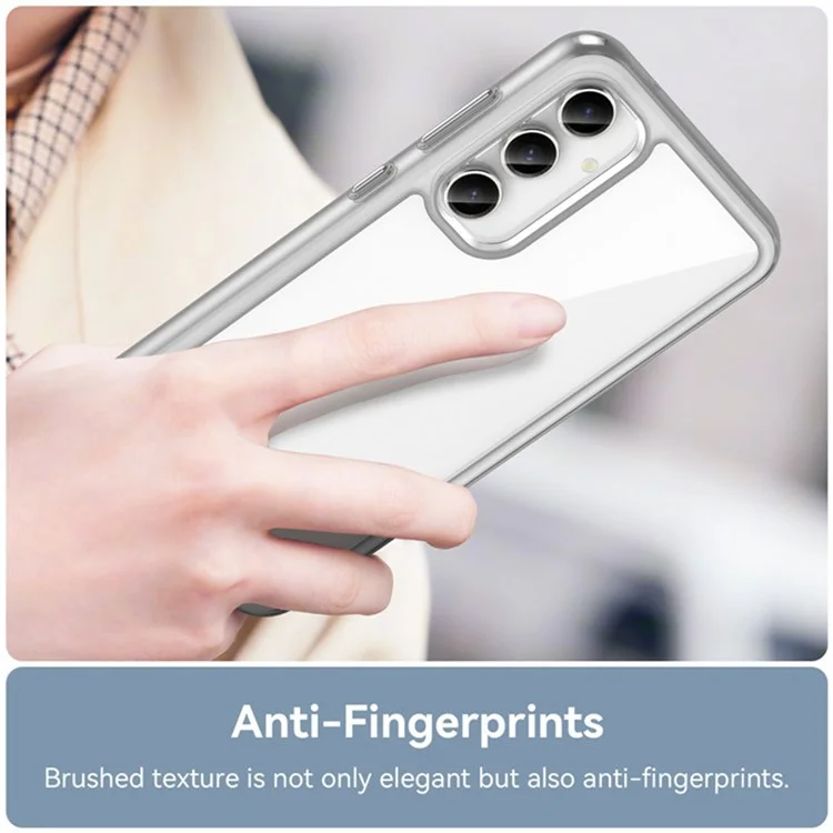 Capa para Samsung Galaxy S23 FE da série WANLONFENG MF, em TPU+acrílico transparente, com película de vidro temperado.