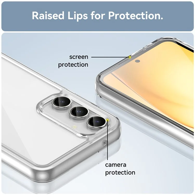 Capa para Samsung Galaxy S23 FE da série WANLONFENG MF, em TPU+acrílico transparente, com película de vidro temperado.