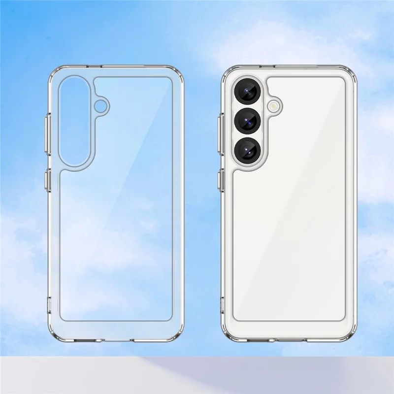 WANLONFENG MF Series for Samsung Galaxy S25 Case TPU+Acrylic Clear Phone Cover with Tempered Glass Film