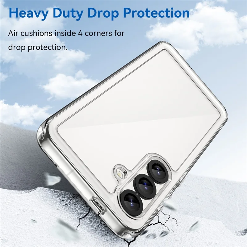WANLONFENG MF Series for Samsung Galaxy S25 Case TPU+Acrylic Clear Phone Cover with Tempered Glass Film
