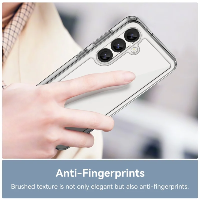 WANLONFENG MF Series for Samsung Galaxy S25 Case TPU+Acrylic Clear Phone Cover with Tempered Glass Film