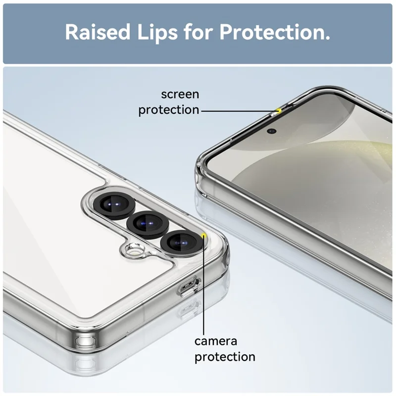 WANLONFENG MF Series for Samsung Galaxy S25 Case TPU+Acrylic Clear Phone Cover with Tempered Glass Film