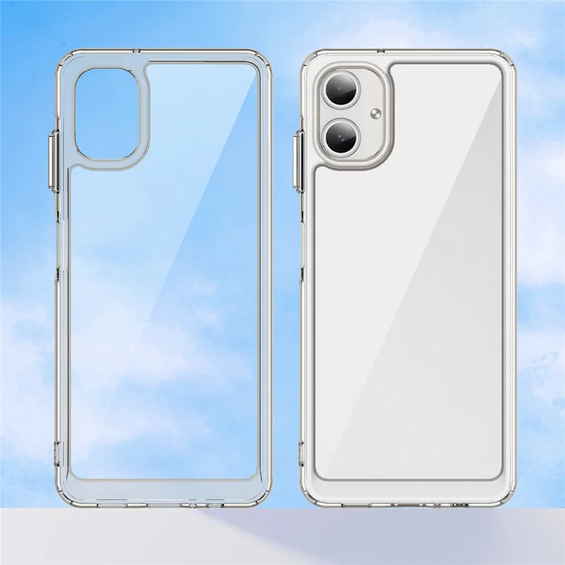 WANLONFENG MF Series for Samsung Galaxy A06 4G Case TPU+Acrylic Clear Phone Cover with Tempered Glass Film