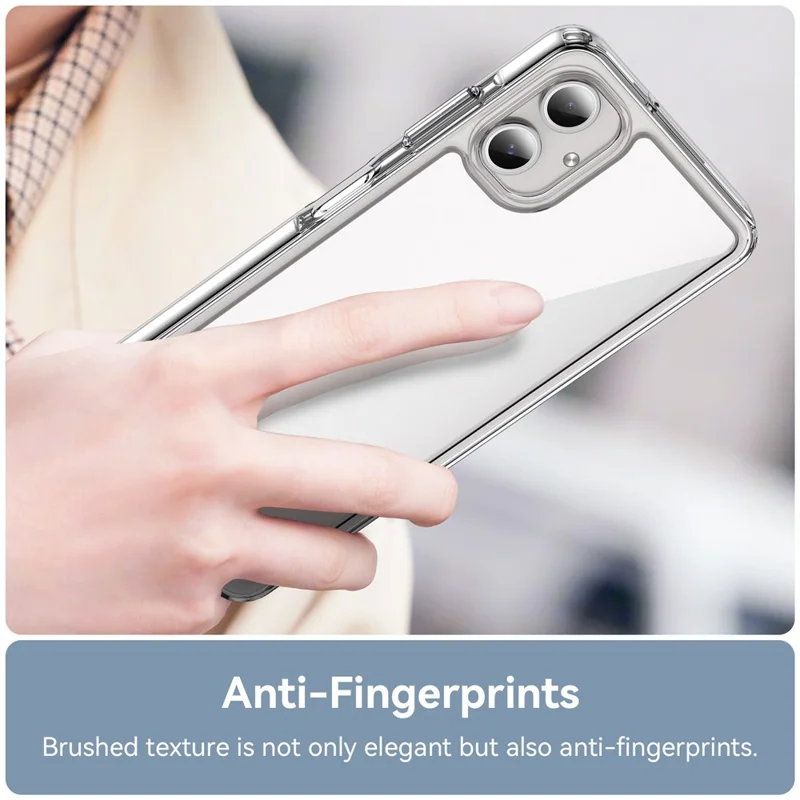 WANLONFENG MF Series for Samsung Galaxy A06 4G Case TPU+Acrylic Clear Phone Cover with Tempered Glass Film