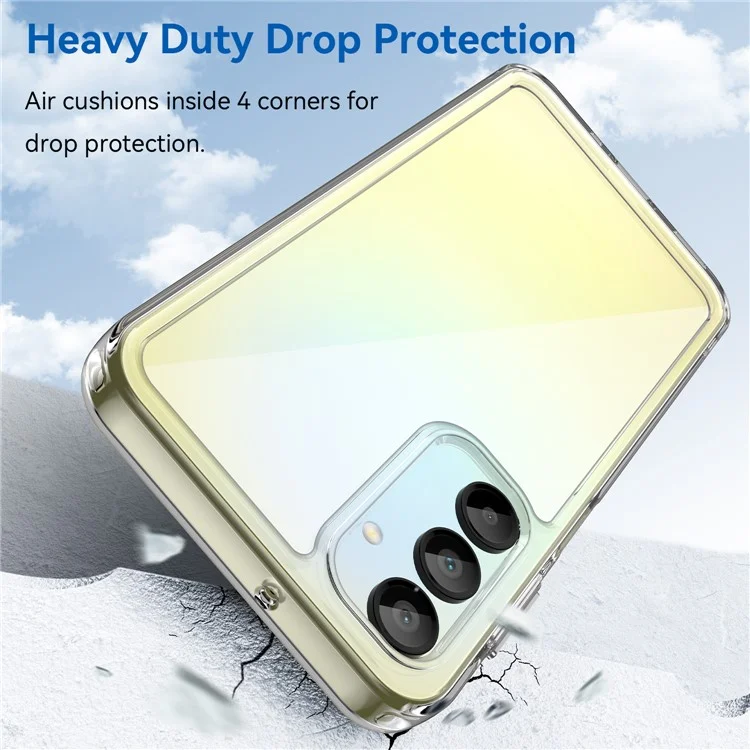 WANLONFENG MF Series for Samsung Galaxy A16 4G / 5G Case TPU+Acrylic Clear Phone Cover with Tempered Glass Film