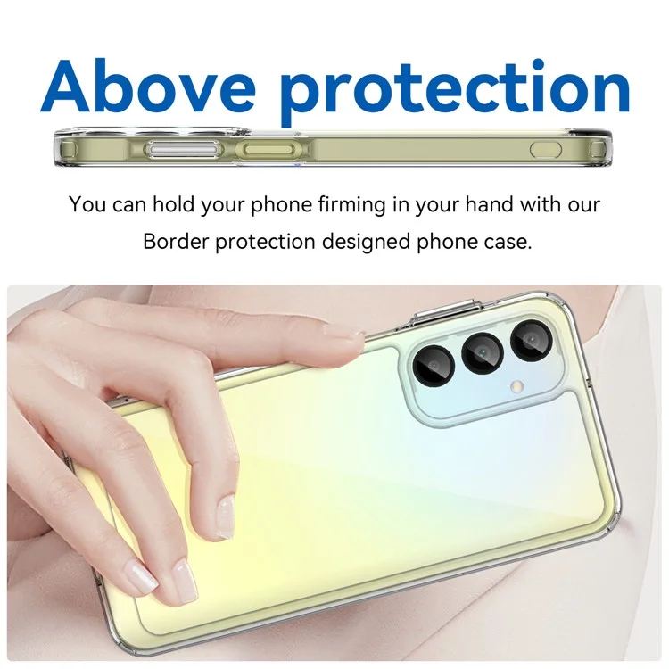 WANLONFENG MF Series for Samsung Galaxy A16 4G / 5G Case TPU+Acrylic Clear Phone Cover with Tempered Glass Film