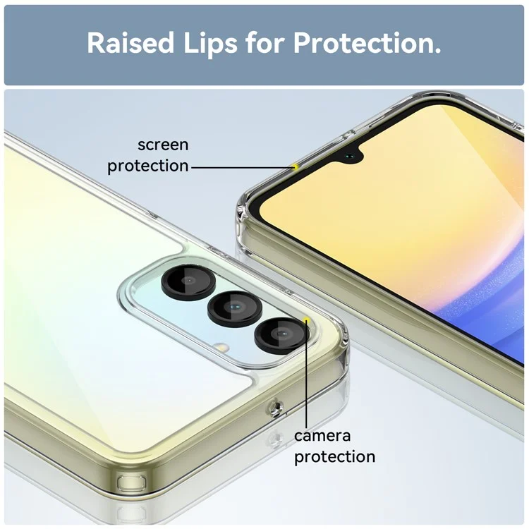 WANLONFENG MF Series for Samsung Galaxy A16 4G / 5G Case TPU+Acrylic Clear Phone Cover with Tempered Glass Film