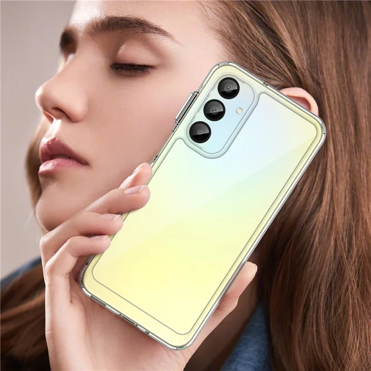 WANLONFENG MF Series for Samsung Galaxy A16 4G / 5G Case TPU+Acrylic Clear Phone Cover with Tempered Glass Film