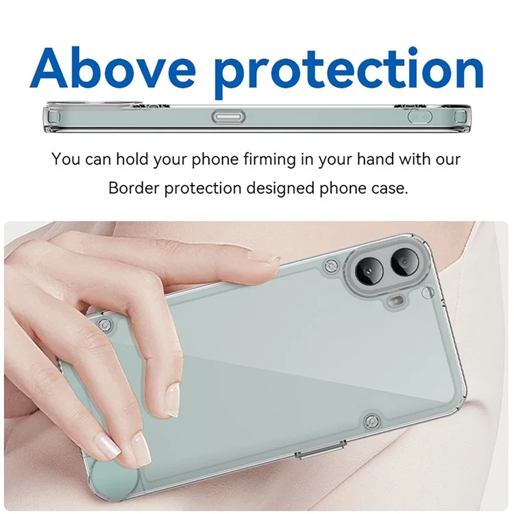 WANLONFENG MF Series for Nothing CMF Phone 1 Case TPU+Acrylic Clear Phone Cover with Tempered Glass Film