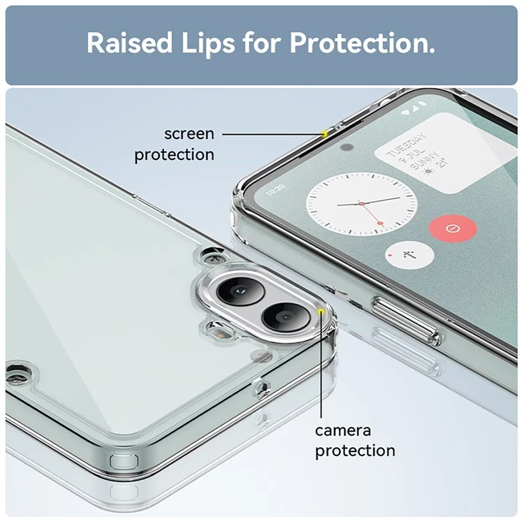 WANLONFENG MF Series for Nothing CMF Phone 1 Case TPU+Acrylic Clear Phone Cover with Tempered Glass Film