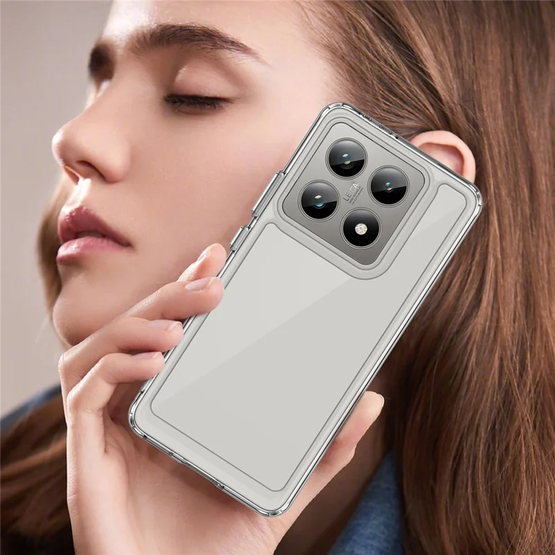 WANLONFENG MF Series for Xiaomi 14T Case TPU+Acrylic Clear Phone Cover with Tempered Glass Film