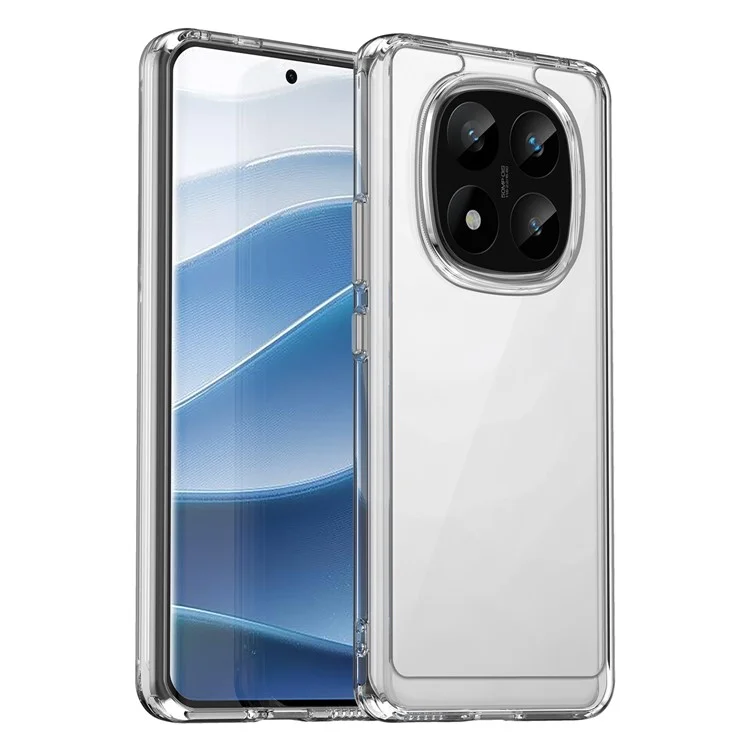 Funda para Xiaomi Redmi Note 14 Pro 5G de la serie WANLONFENG MF, de TPU y acrílico transparente, con película de vidrio templado.