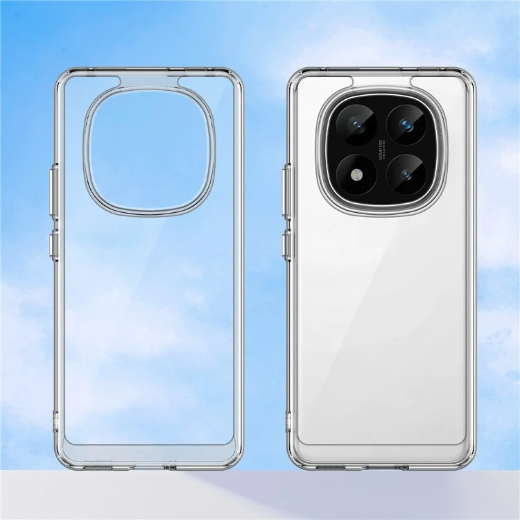Funda para Xiaomi Redmi Note 14 Pro+ 5G de la serie MF WANLONFENG, cubierta de teléfono transparente de TPU+acrílico con película de vidrio templado.