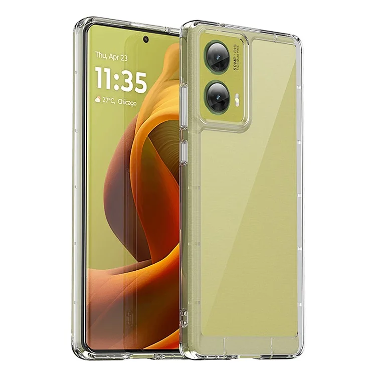 Funda para Motorola Moto G85 5G / S50 Neo 5G, Serie MF de WANLONFENG, cubierta de teléfono transparente de TPU + acrílico con película de vidrio templado.