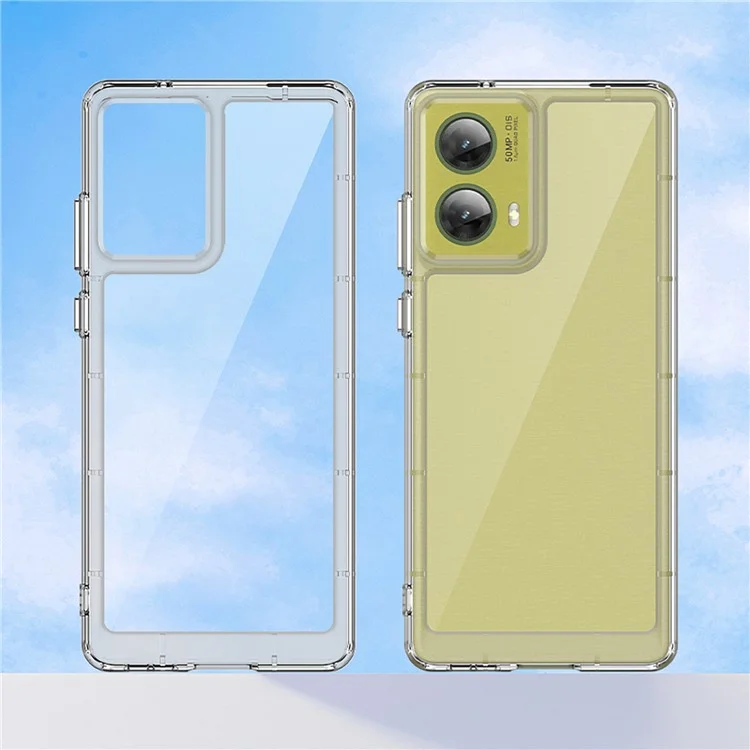 Funda para Motorola Moto G85 5G / S50 Neo 5G, Serie MF de WANLONFENG, cubierta de teléfono transparente de TPU + acrílico con película de vidrio templado.