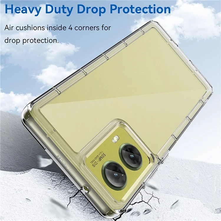 Funda para Motorola Moto G85 5G / S50 Neo 5G, Serie MF de WANLONFENG, cubierta de teléfono transparente de TPU + acrílico con película de vidrio templado.