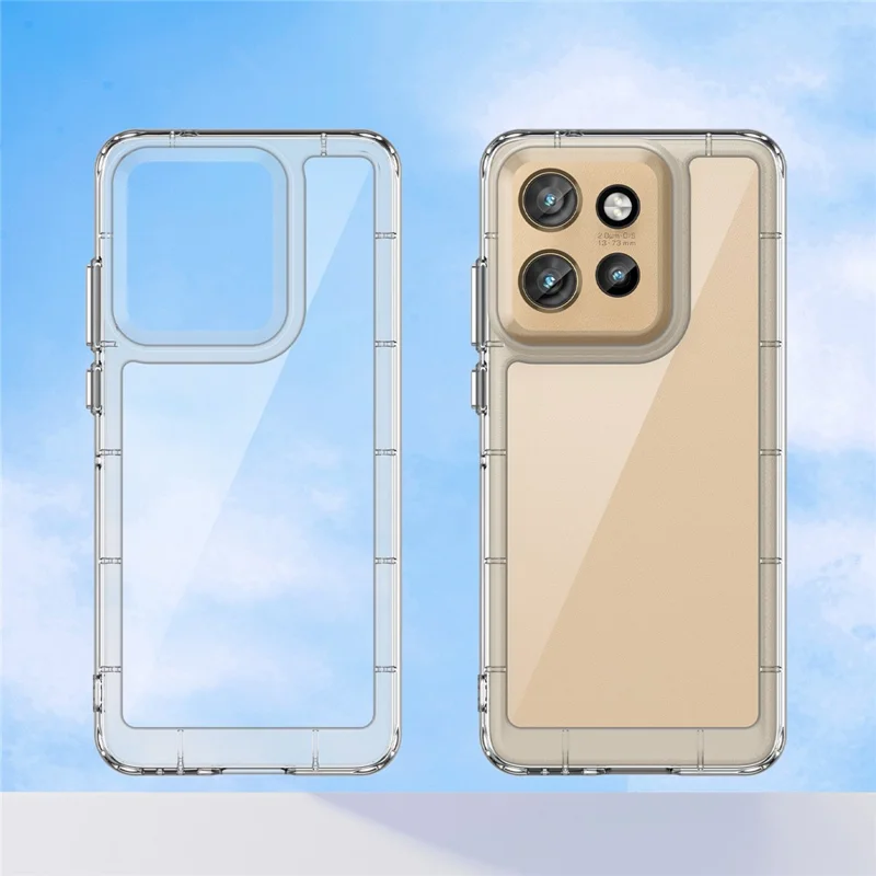 Étui WANLONFENG MF Series pour Motorola Edge 50 Neo 5G en TPU+acrylique transparent avec film en verre trempé.