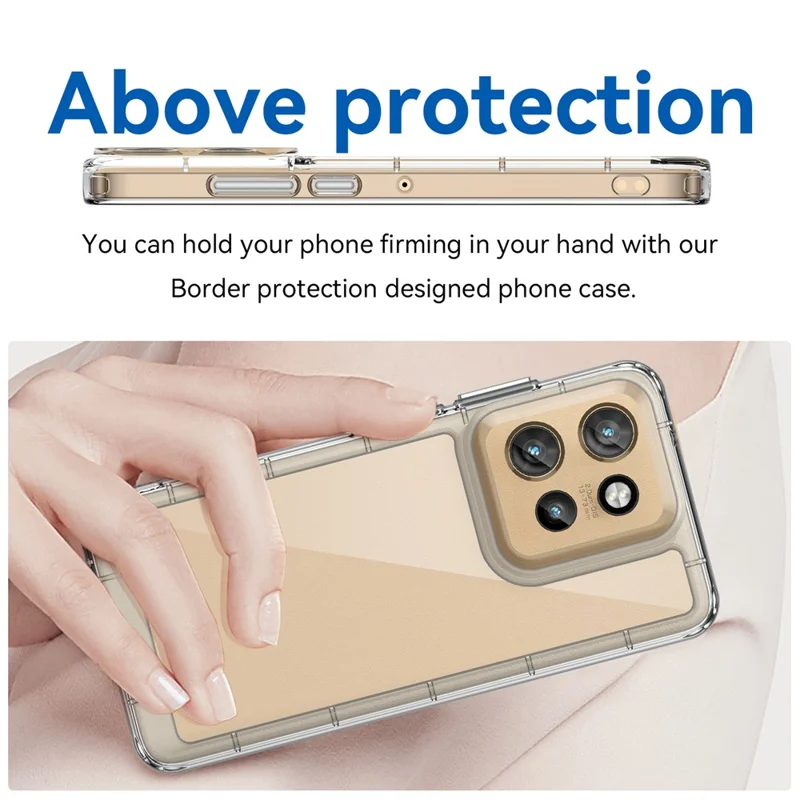 Étui WANLONFENG MF Series pour Motorola Edge 50 Neo 5G en TPU+acrylique transparent avec film en verre trempé.
