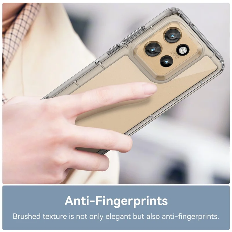 Étui WANLONFENG MF Series pour Motorola Edge 50 Neo 5G en TPU+acrylique transparent avec film en verre trempé.