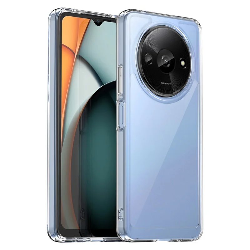 Capa de telefone WANLONFENG MF Series para Xiaomi Redmi A3 4G, de TPU+Acrílico transparente, com película de vidro temperado