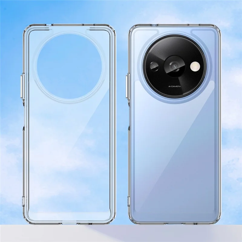 Capa de telefone WANLONFENG MF Series para Xiaomi Redmi A3 4G, de TPU+Acrílico transparente, com película de vidro temperado