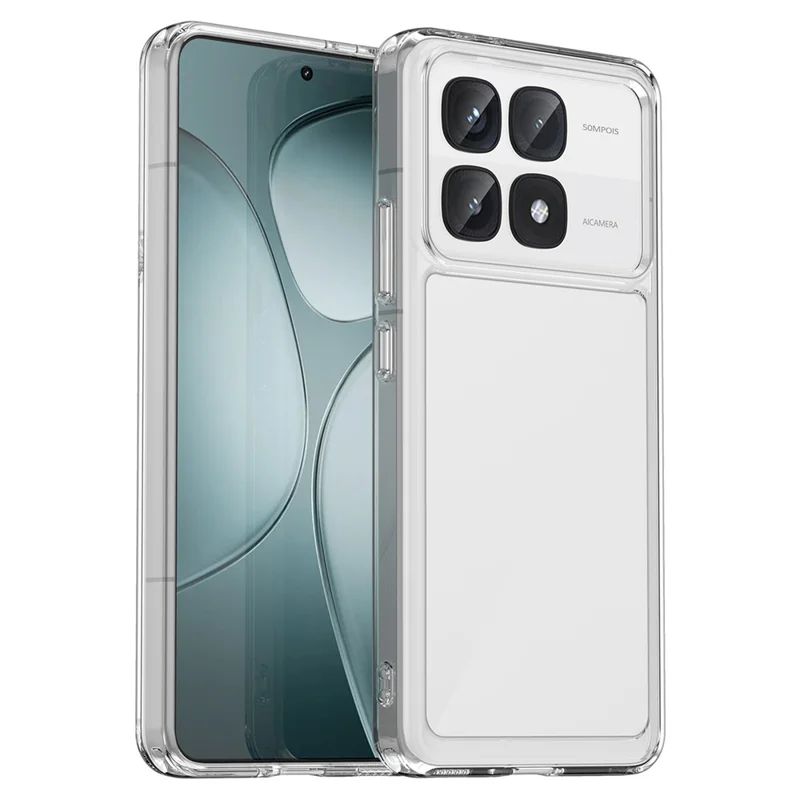 WANLONFENG MF Series for Xiaomi Redmi K70 Ultra Case TPU+Acrylic Clear Phone Cover with Tempered Glass Film