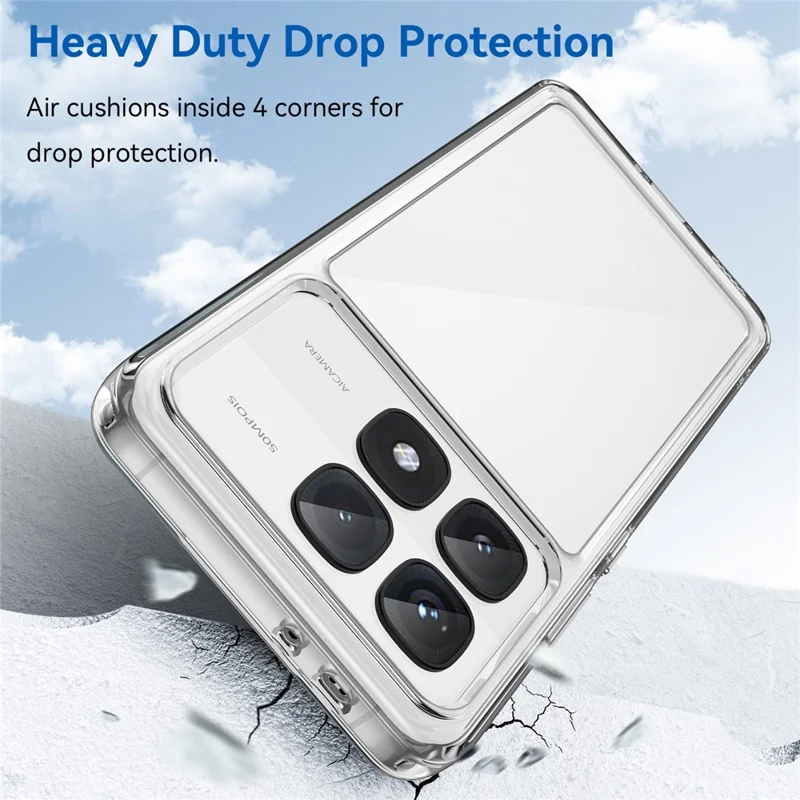 WANLONFENG MF Series for Xiaomi Redmi K70 Ultra Case TPU+Acrylic Clear Phone Cover with Tempered Glass Film