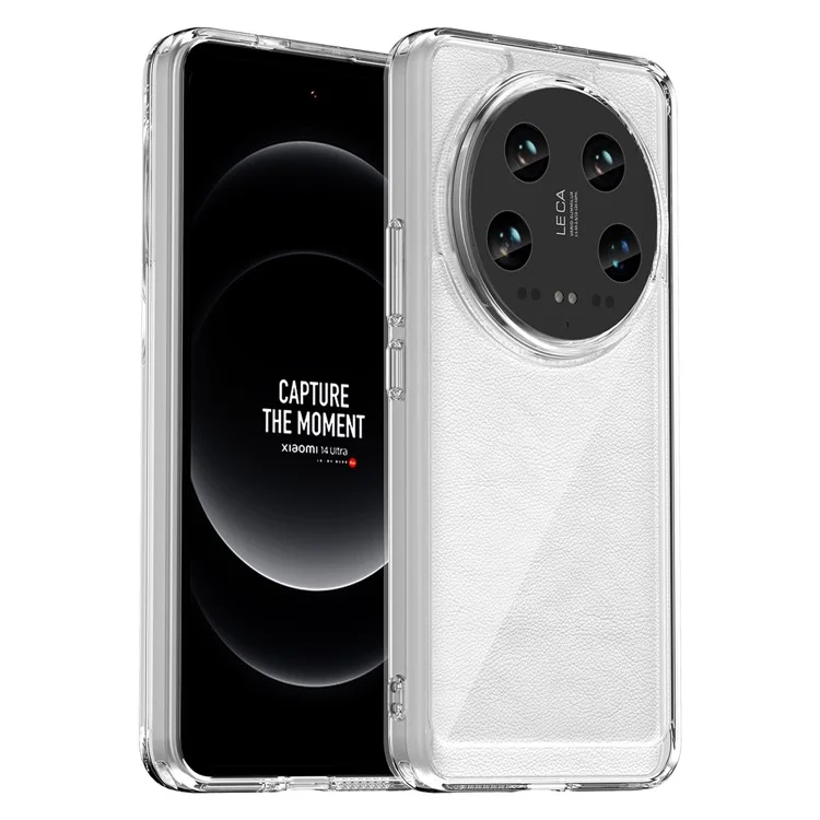 WANLONFENG MF Series for Xiaomi 14 Ultra Case TPU+Acrylic Clear Phone Cover with Tempered Glass Film
