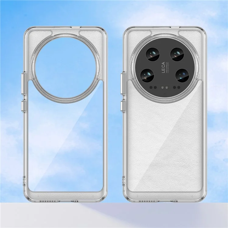 WANLONFENG MF Series for Xiaomi 14 Ultra Case TPU+Acrylic Clear Phone Cover with Tempered Glass Film
